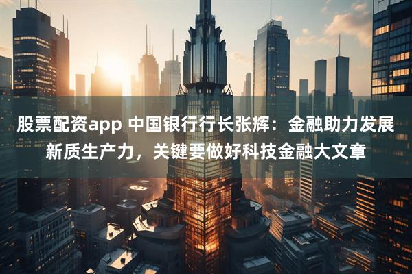 股票配资app 中国银行行长张辉：金融助力发展新质生产力，关键要做好科技金融大文章